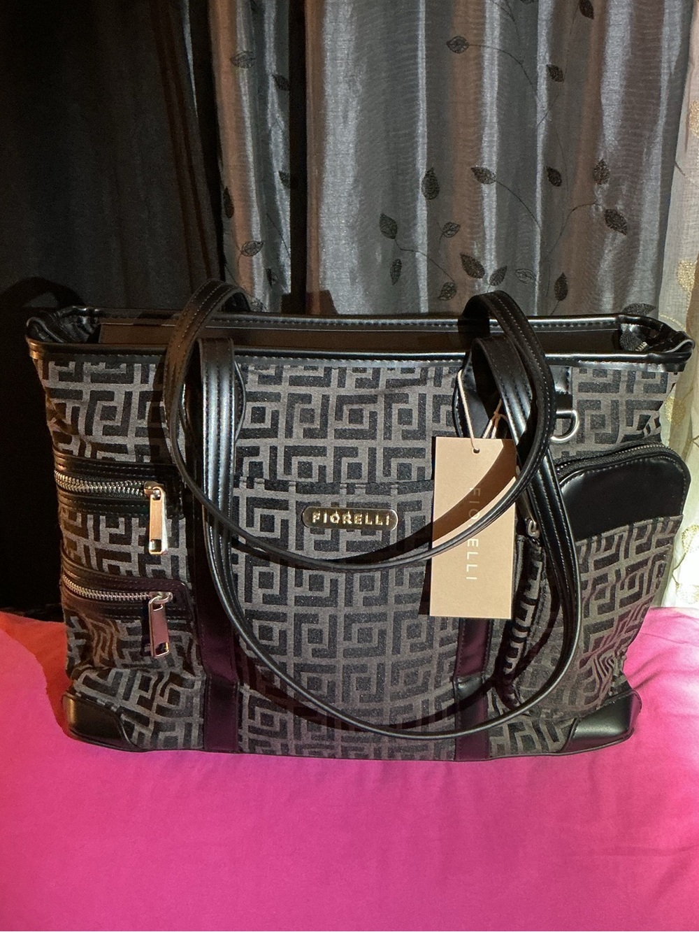 Giorgio Fiorelli Black & Gray Logo-Print Tote